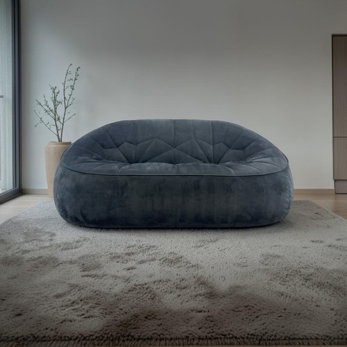 Sofa settee black ottoman - settee, "